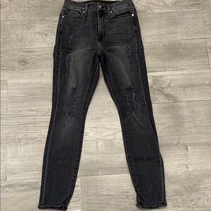 Good American Black Distressed Skinny Jeans